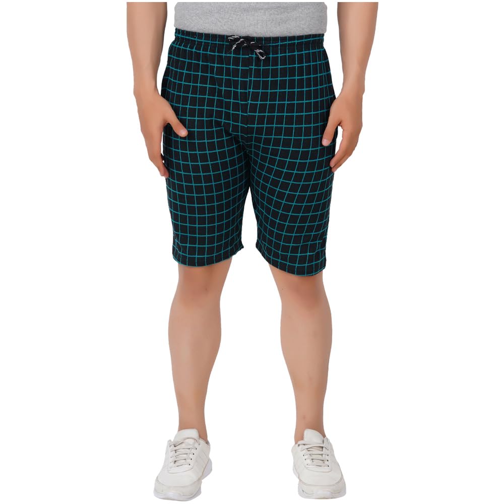 sr creations Men's Casual Plaid Checkerboard Pattern Shorts Free Size-picture-54