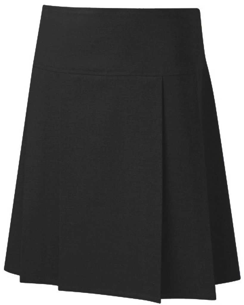 School Uniform Senior Drop Waist Pleated Skirt Black 30"/16