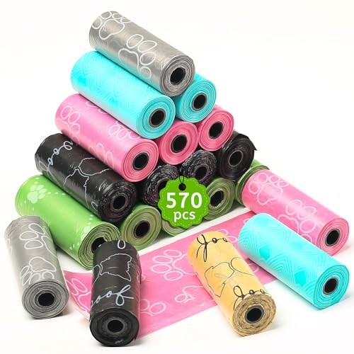 570 Stück - Biologisch abbaubare Hundekotbeutel, Auslaufsichere Kotbeutel für Hunde, Extra groß & stark (30 * 22 cm), Reißfest & langlebig