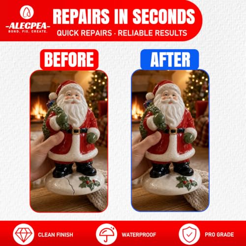 Image of ALECPEA Ceramic Glue Repair, 30g Thick Porcelain Glue with 3 Precision Droppers