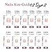 Artquee Classic French Tip Press On Nails Short Square Clear Pink Designs False Nail White Edge Glossy Reusable Stick on Nails for Women Fake Nails Art in 12 Sizes - 24pcs Nail Kit