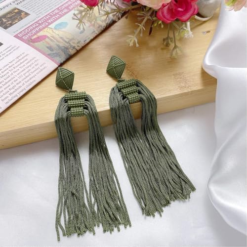 Coiris Statement Thread Tassels Dangle Drop Earrings for Women3