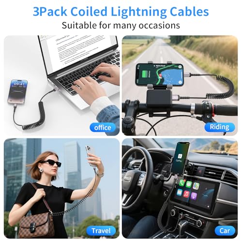 3 Pack Coiled Lightning Cable