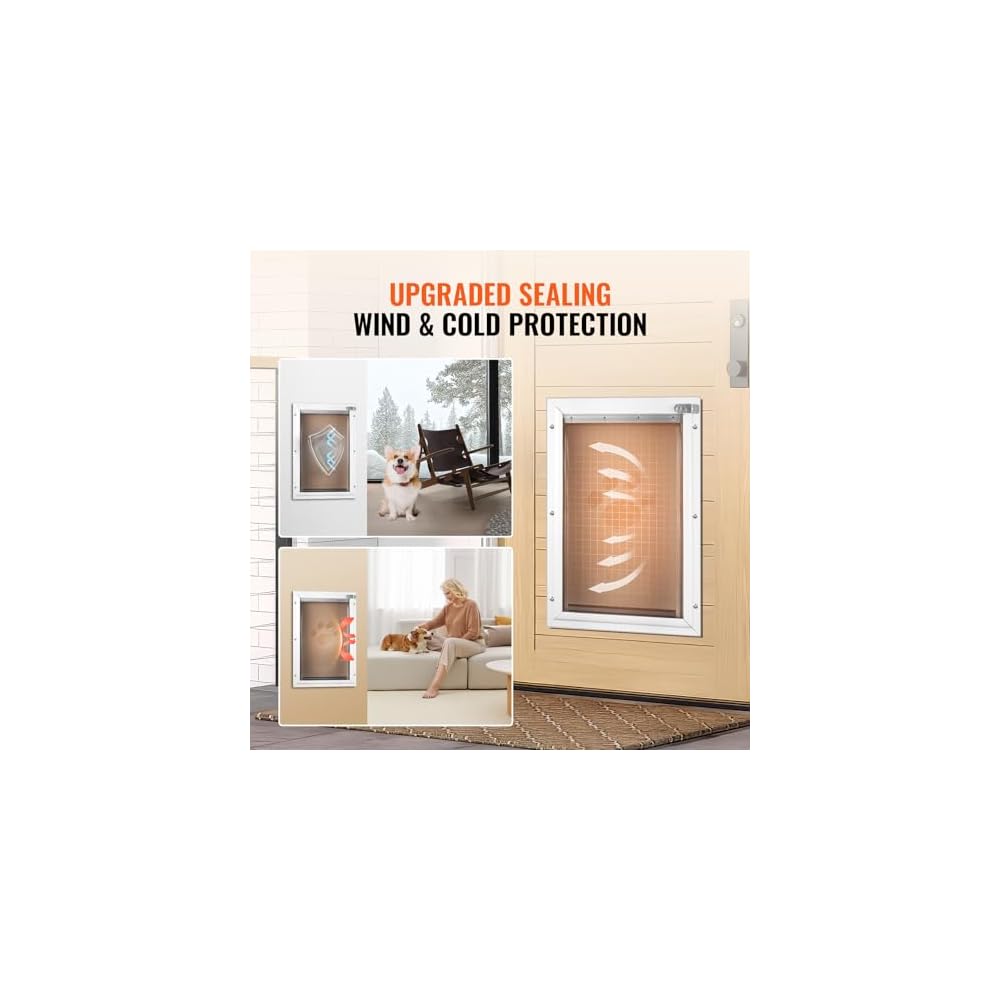 thumbnail image 2 of Saintrygo Pet Door For Cats And Dog Cat Flap Door Interior Exterior Cat Weatherproof Pet 4-Way Rotary Lock For Cats Doggie Kittens, 8 X 8.6 Inches 2 of 9