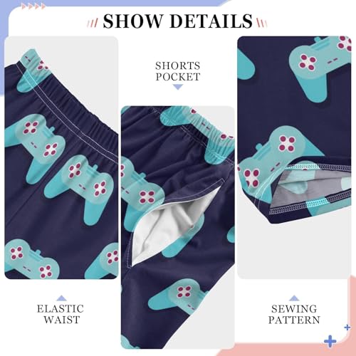 CaTaKu Boys Gamepad Fun Pants for Boys Girls Wide Leg Sweatpants Kids Long Bottoms with Pockets Size 6-14Y3
