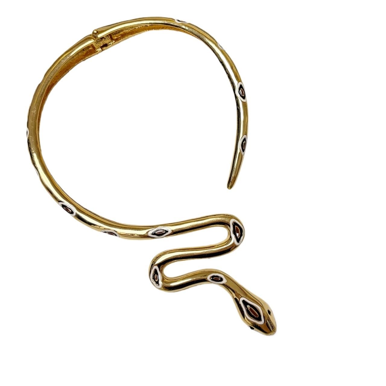 Bracciale aperto europeo e americano in metallo smaltato – Bracciale rigido esagerato, ampio e leggero per donna