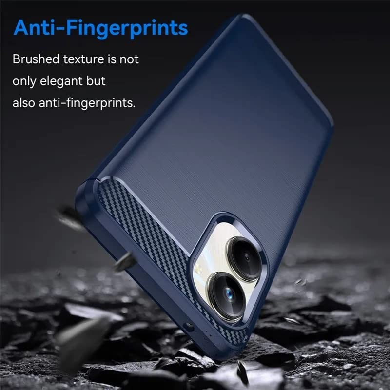 Image of NPRC Hybrid Ultra Slim Protective Case TPU Non-Slip Carbon Fiber Texture Shockproof Case Cover for Realme 10 PRO - Blue