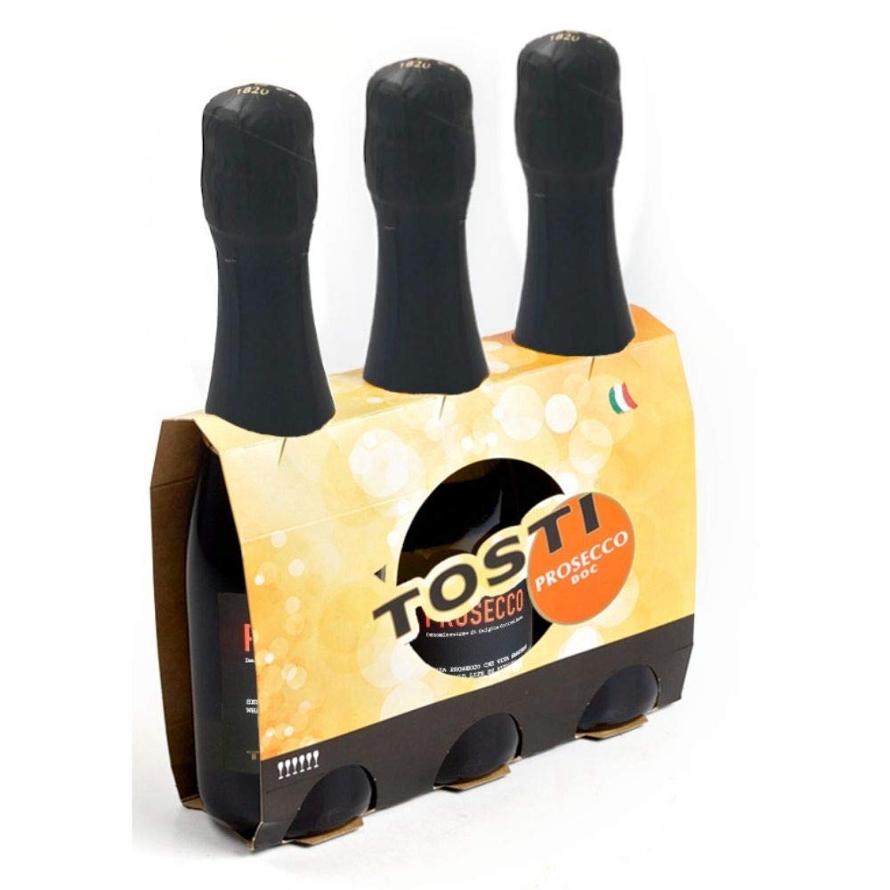 Tosti 1820 Prosecco DOC Extra Dry 24 Bottiglie da 20cl - Formato Mignon in tris - Spumante Italiano per Brindisi e Aperitivi