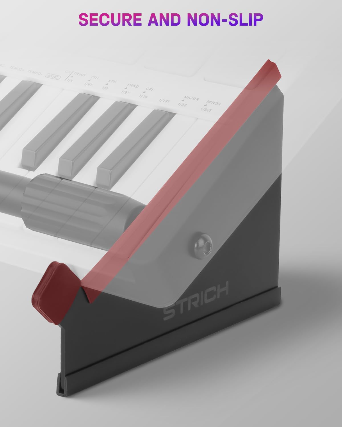 STRICH SDS-10 - Soporte de escritorio, ajustable de 10.6-18.5 pulgadas, 26.9-47.0 cm, soporte de hierro resistente para muestras, sintetizador, controlador MIDI, máquina de ritmos, antideslizante para