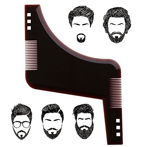 Tourwin Baard & Snor Shaper Styling Grooming & Vormgeven Sjabloon Kam Tool voor Perfect en Symmetrie Lijnen | Haircut Voering, Vormgeving, Edging, Trim | Geschenkdoos | Beste Movember Gift Zwart