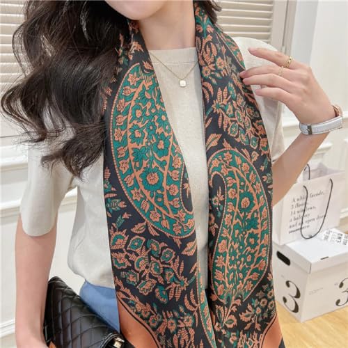 K-Elewon Large Square Scarf 43" Silk Scarf Fashion Scarves Silk Feeling Hair Wrapping Scarfs Night Sleeping Headscarf4