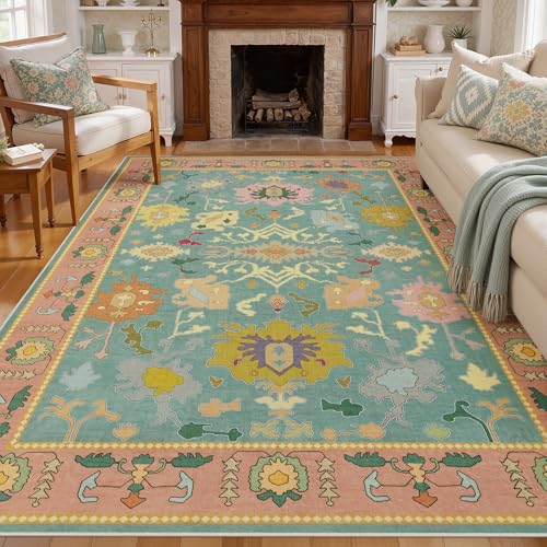 Tapete Joydeco Oushak Lavable para Sala 5x7