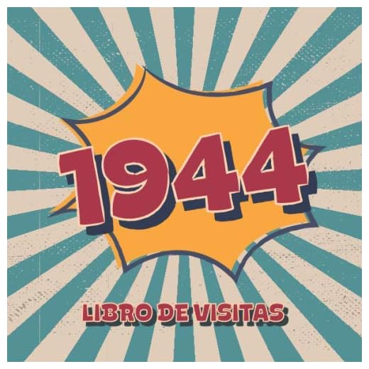 1944 Libros de Visitas: Libro de visitas para fiestas de cumpleaños de estilo retro para que la familia y los amigos inserten saludos y mensajes | 100 páginas | Vol 3