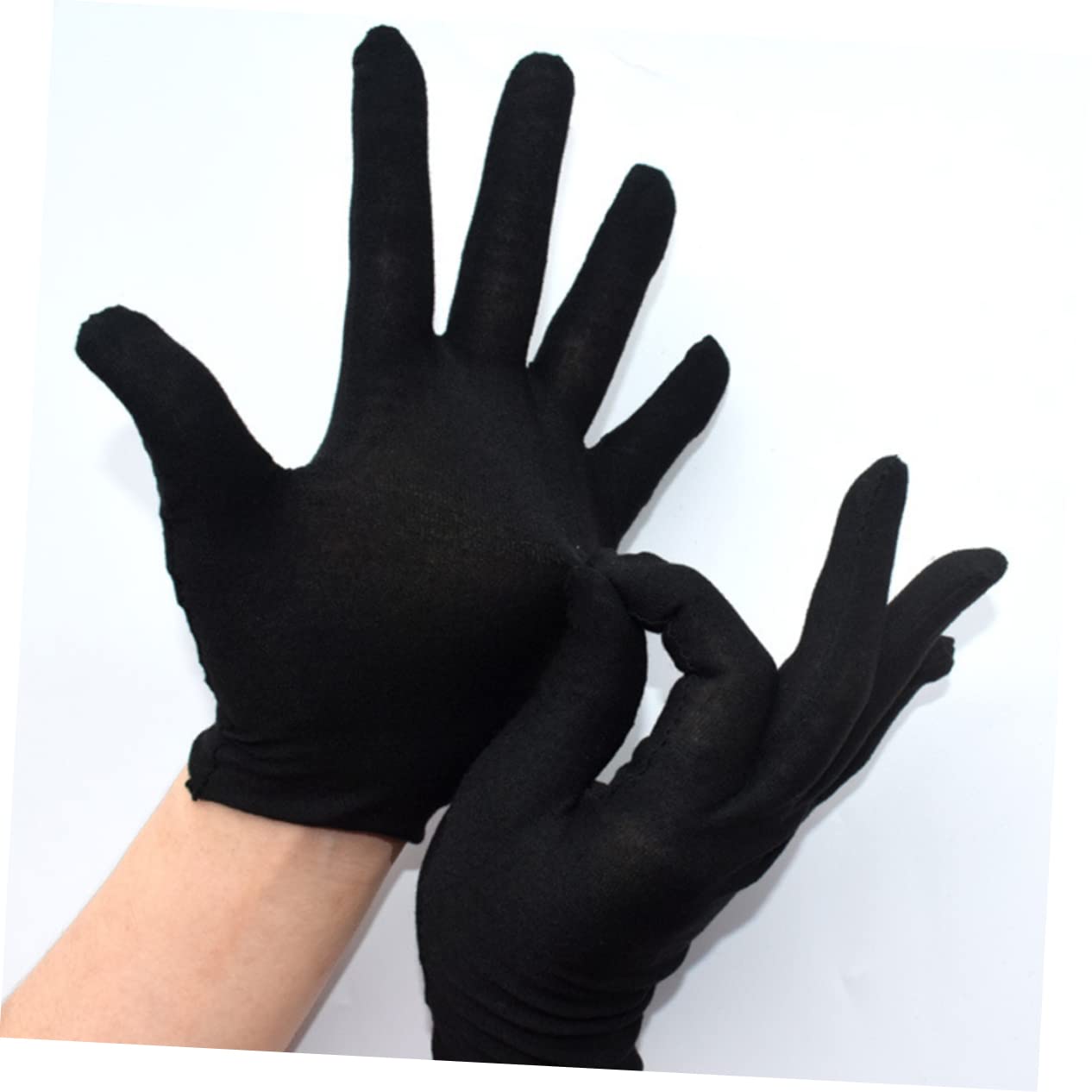 SOIMISS Guantes de Algodón Negro Reforzados, 12 Pares, para Trabajo