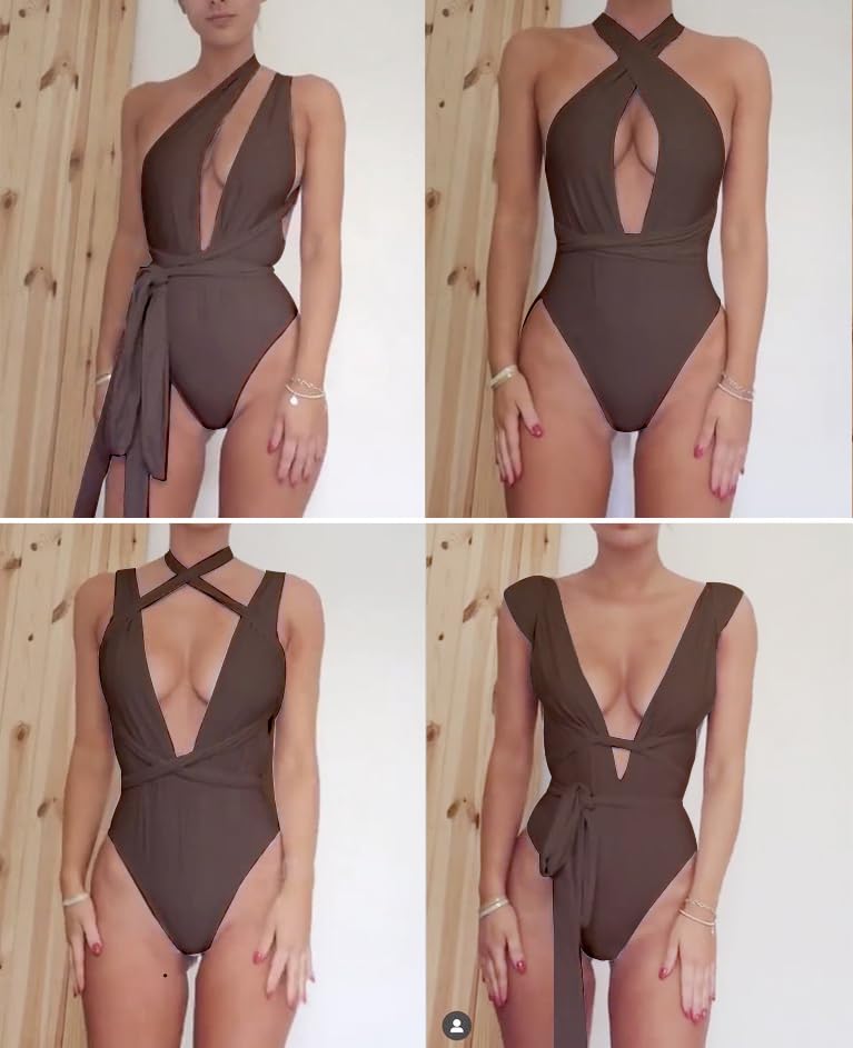 Image of Lilosy Sexy One Piece Swimsuit Women Plunge Bathing Suits