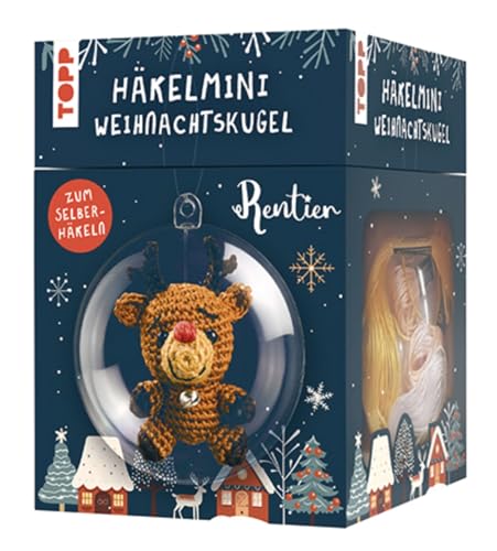 Kit de crochet mini boule de Noël rennes amigurumi bricolage créatif hiver