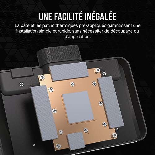 CORSAIR iCUE LINK XG3 RGB Waterblock pour Carte Graphique Hybride - Refroidissement Personnalisé Hybride - Compatible avec AMD RX 7900 XT(X) - Noir