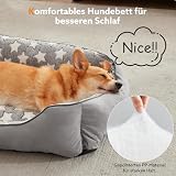 FURTIME Hundebett Grosse Hunde, Hundekorb Waschbar Hundekörbchen rutschfeste Hundebetten, Flauschig Hundematratze mit Erhöhte Ränder Weiches, Hundesofa für Hunde Katze, Grau/Sterne, 89x63x23cm