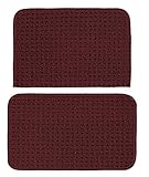 Garland Rug Herald Square 2-Piece Kitchen Rug Set, 18-Inch by 28-Inch,Chilli Red
