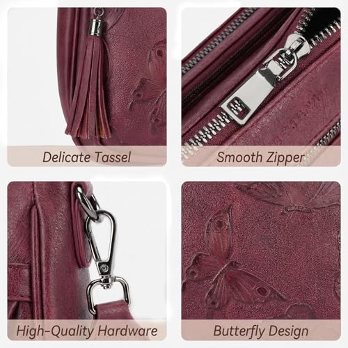 Image of BELTANA Crossbody Bags for Women Trendy Vegan Leather Hobo Purses Medium Butterfly Cross Body Purse with Wide Strap | Adjustable Strap