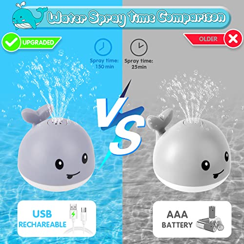 Baby Bath Toys, Rechargeable Whale Automatic Spray Water Bath Toy, Light Up Spray Water Bathtub Toys For Kids, Pool Toy For Toddlers Boys And Girls #TOP1