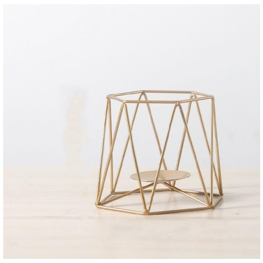 European Hollow Metal Candlestick Holder Modern Creative Candle Stand Decorative Candlestick Stand Candlelight Dinner Ornaments (Color : C)