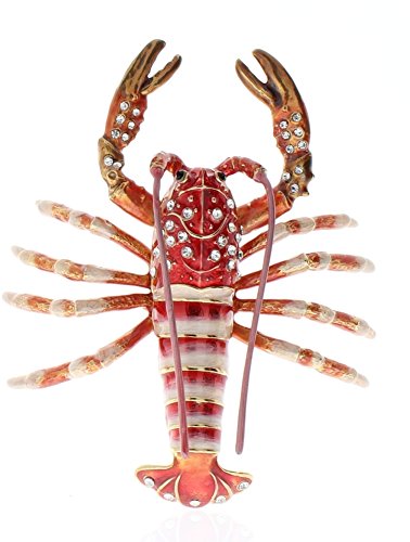Ciel Collectables 1013697 Lobster Trinket Box With Hand Set, 4" X 2" X 3.50" #TOP8