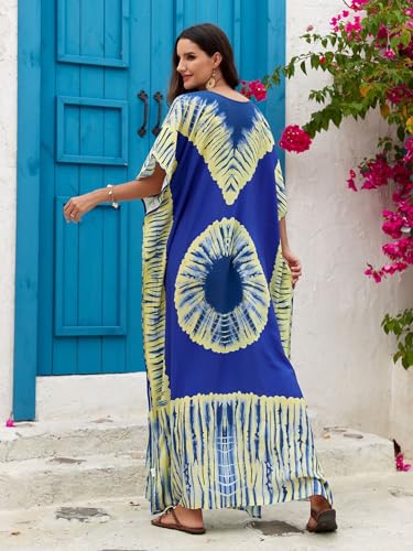 Kaftan Dresses for Women Beachwear Cover Up Floral Print V-Neck Loungewear Ethnic Resort Wear Vacation Poolside4
