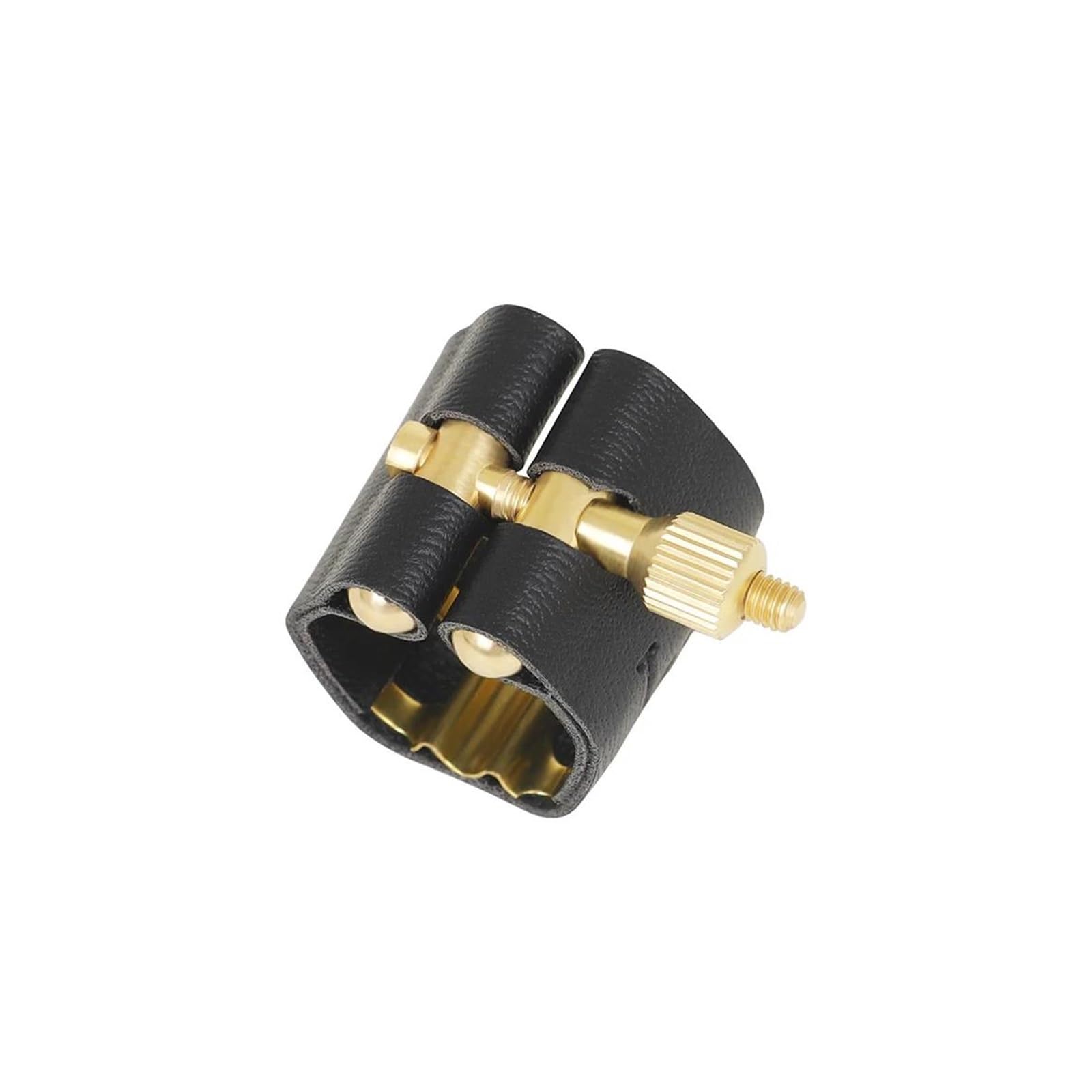 Kit de Accesorios saxofón Boquilla De Saxofón Soprano De Cuero Con Tapa, Hebilla De Metal, Clip De Abrazadera, Accesorios Para Instrumentos De Viento De Madera, Abrazadera De Hebilla