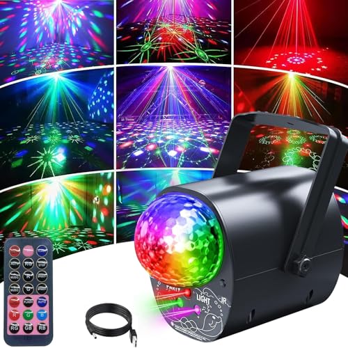 Disco Ball Party Lights with Multi-Color Laser Pattern Light for