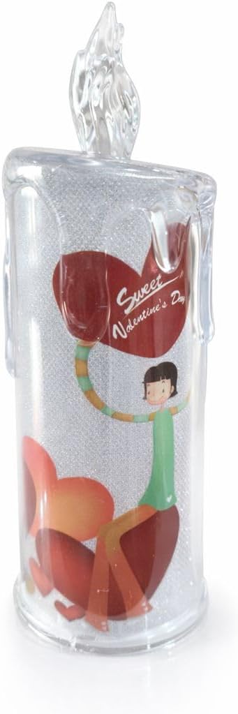 Heart-Burning LED Candle with Flame Effect, Valentine's Day Romantic Decor, Sweet Valentine's Day Design, Battery Powered