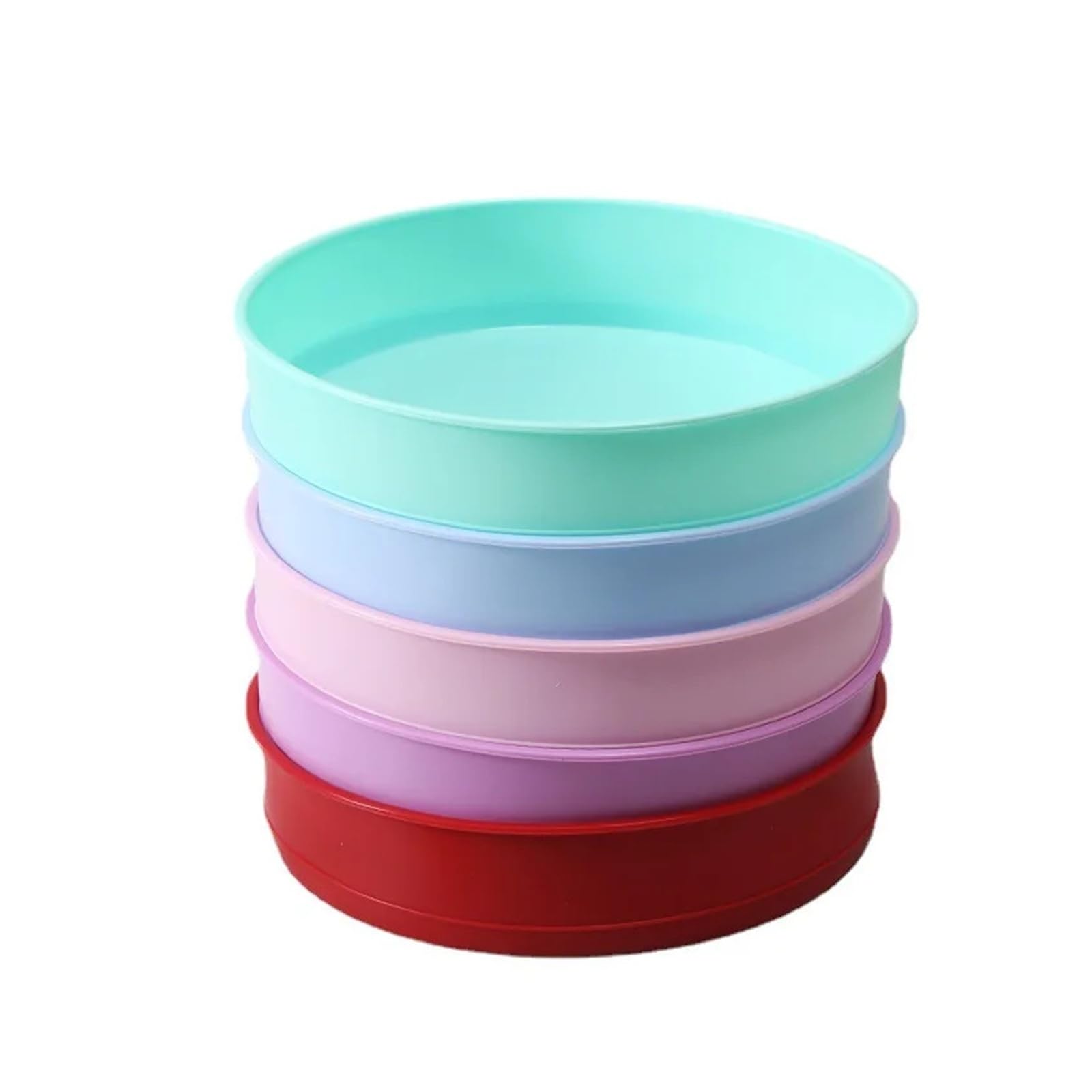Molde redondo de silicona for hornear pasteles, bandeja for hornear for Mousse, pasta de azúcar, postre, gelatina, molde cilíndrico antiadherente reutilizable, 4/6/8/10 pulgadas(10inch Red)