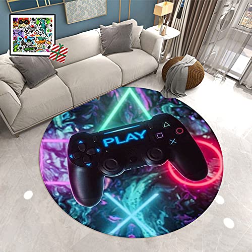 PEIHUODAN Alfombras Gaming Suelo Habitacion Redondas Grandes Pequeñas Juvenil Chico Infantiles Alfombras Gamer Videojuegos...