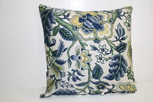 Flowershave357 Waverly Home Decor Imperial Dress Twill Blue Floral Pillow Cover 18x18