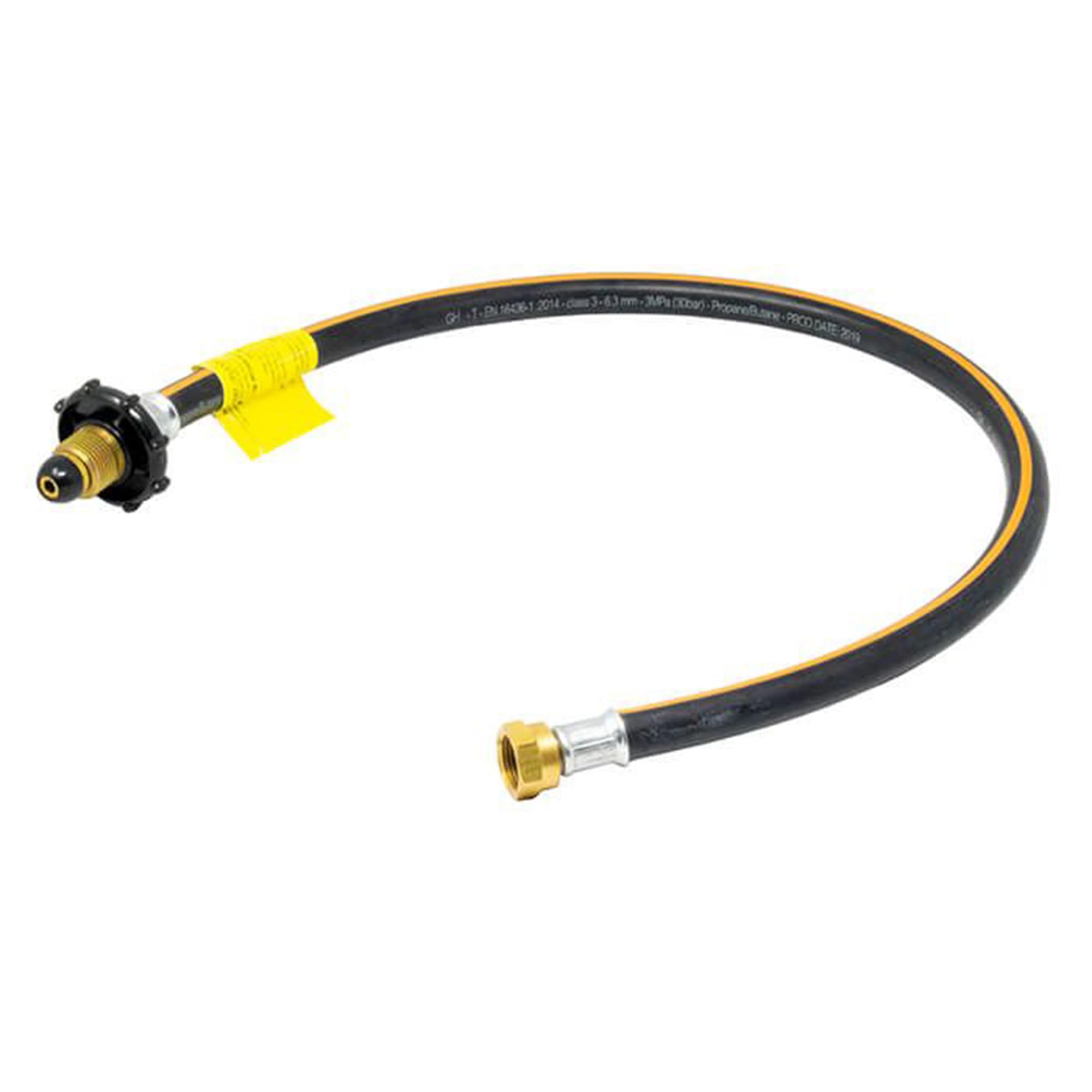 Hamilton Gas Products Propane Pigtail Gas Hose | 75cm Handwheel POL x W20 Hose with Non-Return Excess Flow Safety Valve, Complaint with EN16436-1 | Ideal for Caravans & Motorhomes