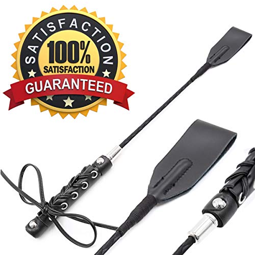 18" Real Riding Crop Braided Handle with Genuine Leather Top | Premium Quality