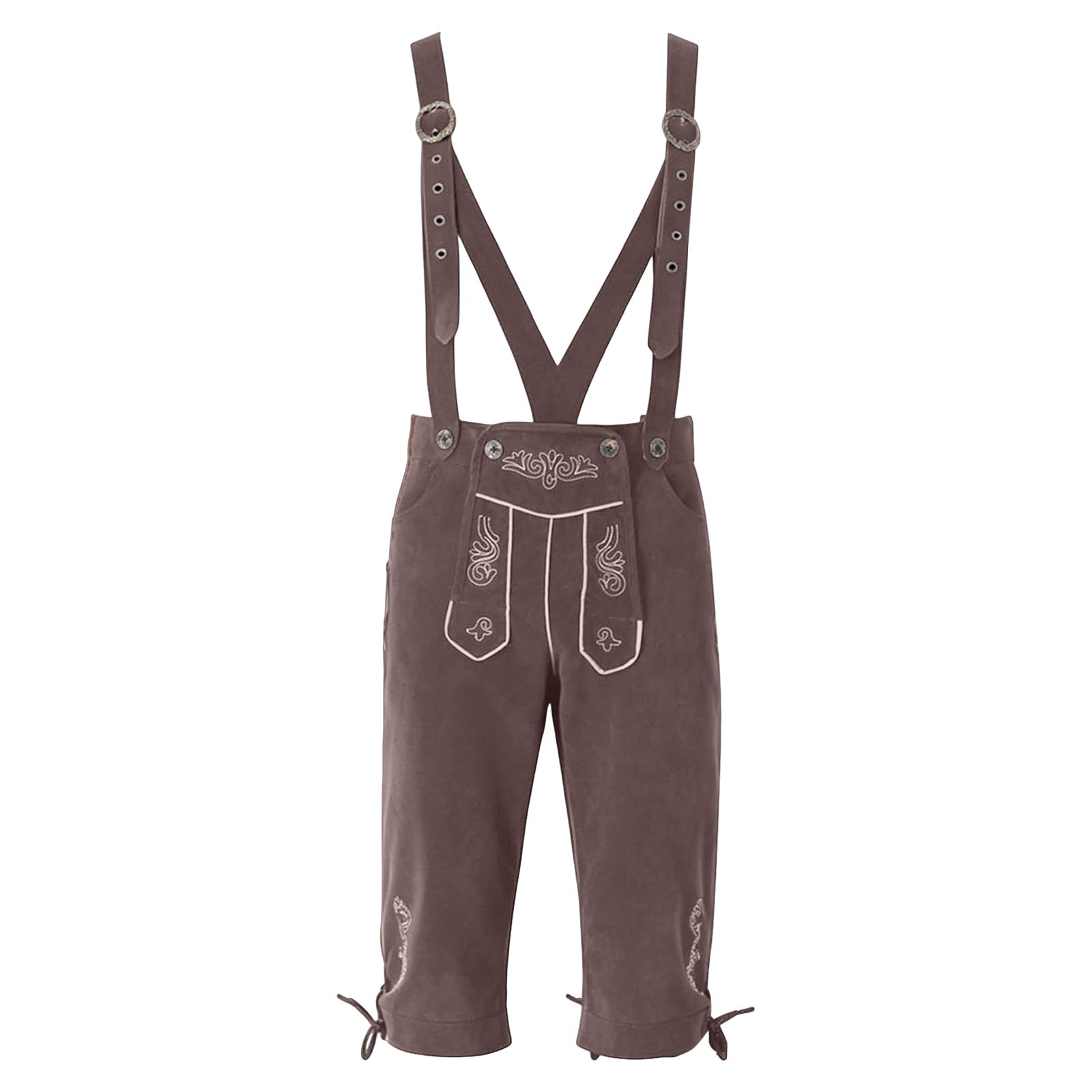 Trachten Lederhose Kinder Kniebund Trachtenhose mit Hosenträger Bestickt Kinderlederhose Lederhosen für Oktoberfest Wiesn und weitere Feierlichkeiten Bayrische Tracht Trachtenlederhosen