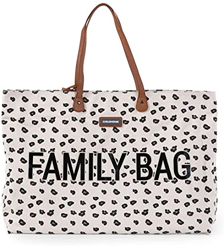 Childhome, Family Bag, bolsa para pañales, bolsa de viaje o fin de semana, gran capacidad, bolsa incluida desmontable, Leopard