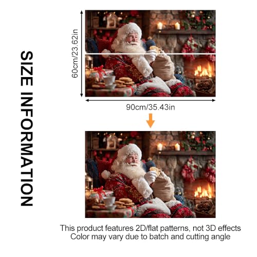 Image of Santa Cookie Fireplace Backsplash Peel and Stick, 35.4x23.6 in
