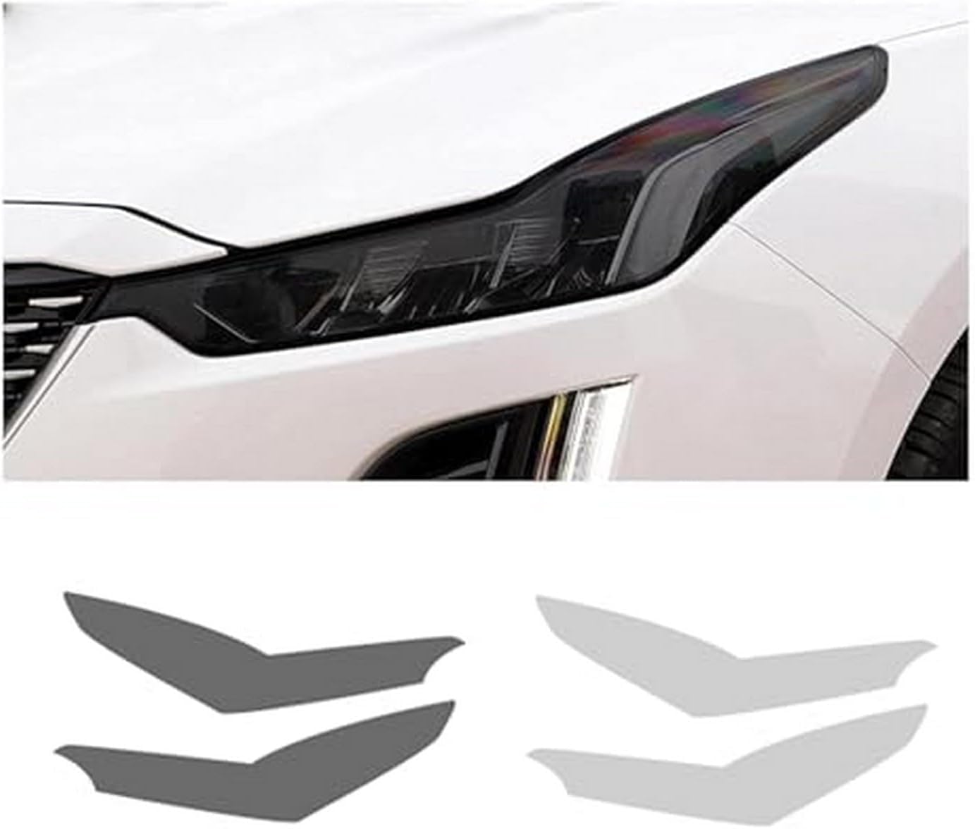 Car Headlight Protective Film Car Headlight Film for Cadillac Ct5 2020 2021 Headlamp Restoration Transparent Black TPU Sticker