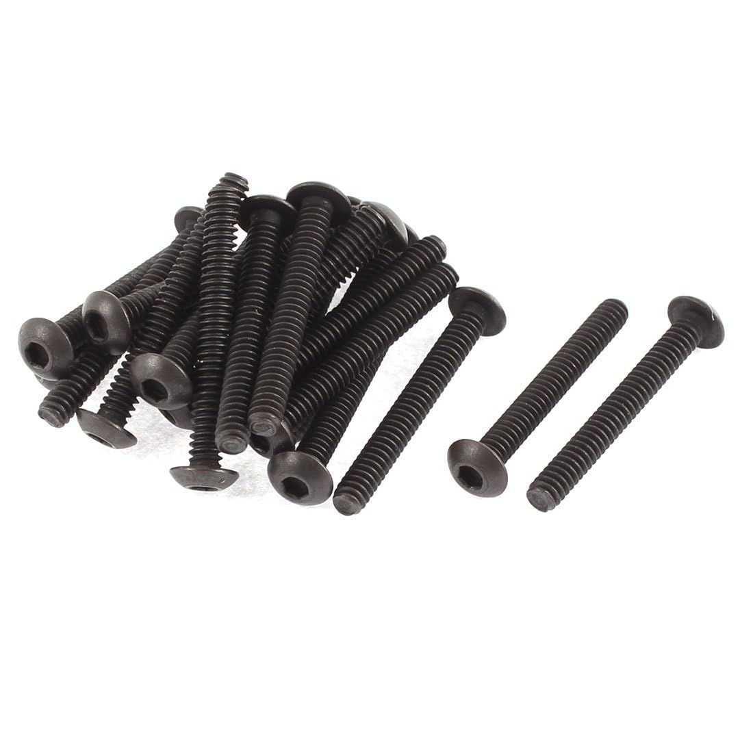 TA-VIGOR 20Pcs 3/16 Inch-24 x 1-1/2 Inch Alloy Steel Button Head Hex Socket Cap Screws, Flanged Button Bolts Nuts Hex Drive Fastener for Machine