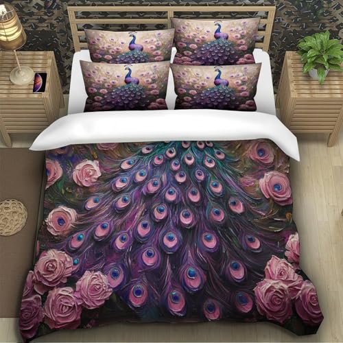Housse de couette paon 3D microfibre de qualité supérieure - 5