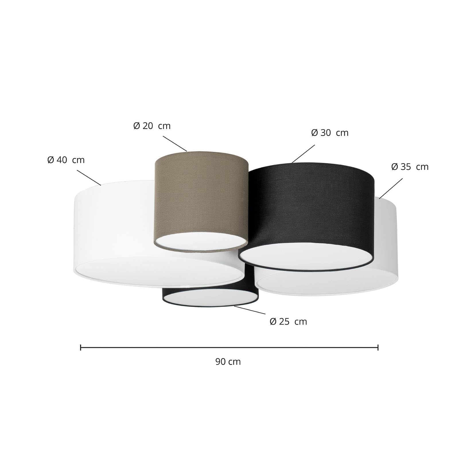 Lindby Plafoniera Moderna In Tessuto Multicolore, Dimmerabile, Per Soggiorno E Camera Da Letto - 2