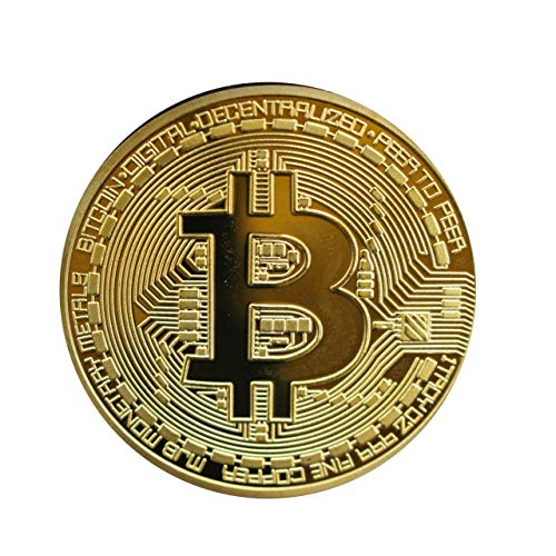 .999 Fein Gold Bitcoin Gedenkrunde - Sammlerstück von Gold Bitcoin, Kupfer mit Goldüberzug