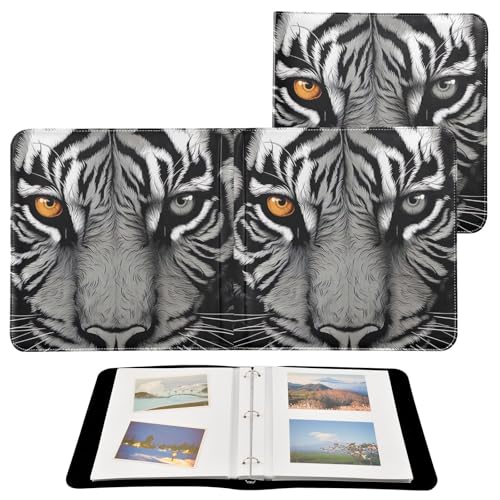 Álbum de Fotos Autoadhesivo Manual Staring Tiger Eyes con Anillas de 3 Argollas 40 Páginas 8x10 para Memorias miniatura 2