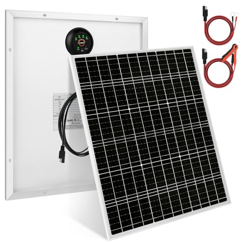 50W 24V Solar Panel Kit with 24V PWM Charge Controller Solar Battery Trickle Charger Maintainer for Car RV Marine Boat Caravan Off Grid