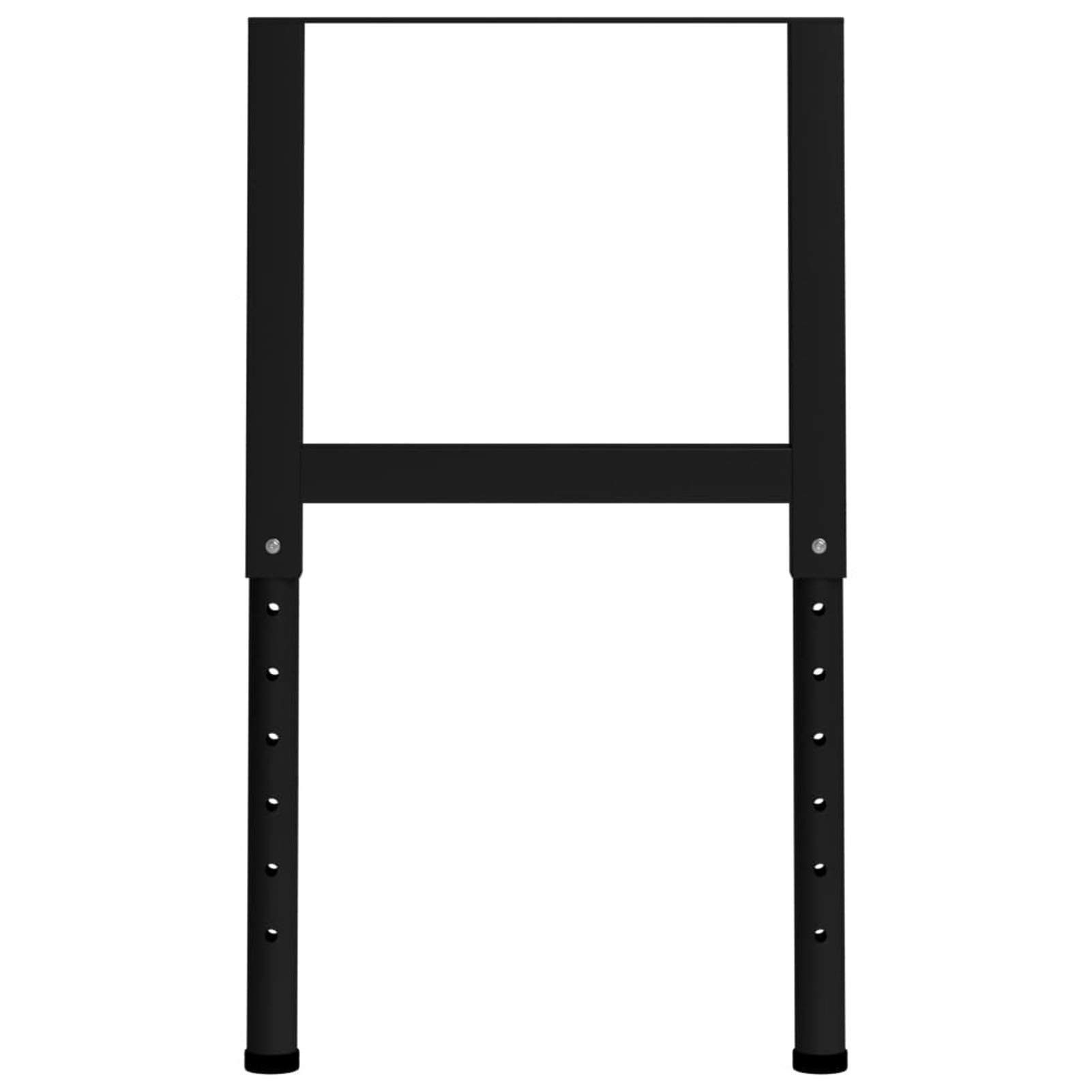 Tidyard 2 x Estructura de metal para banco de trabajo, altura regulable, pie de banco de trabajo, mesa de trabajo, banco de trabajo, estructura de taller, patas de mesa de metal, 55 x (69-95,5) cm