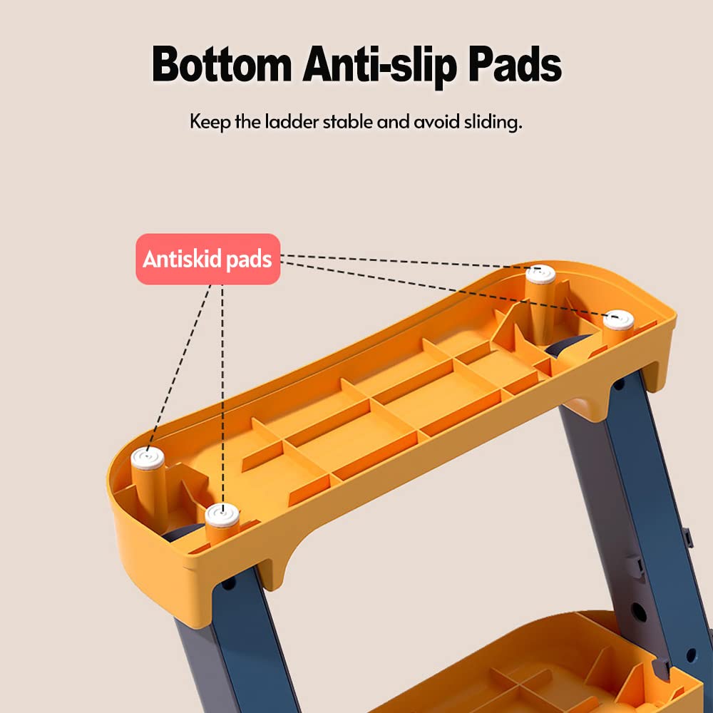 Wakects Sedile WC per Bambini con Splash Guard Anteriore, Riduttore WC Regolabile con Scaletta e Sgabello, Pad in PVC