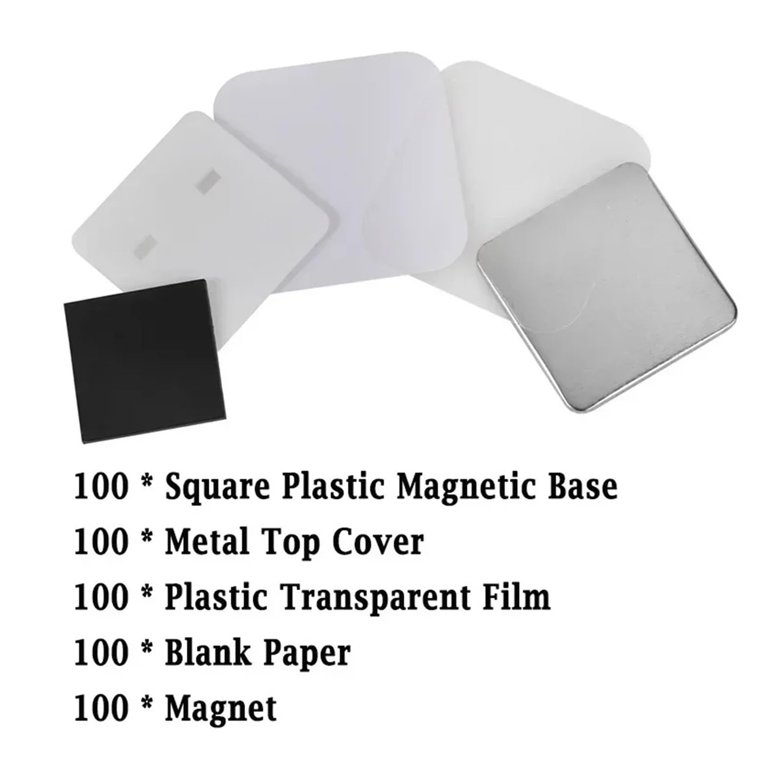 100 sztuk materiałów do produkcji przypinek z logo, część 50 * 50 mm, kwadratowy metal/magnesów na lodówkę, DIY Wszechstronność dla rzemiosła