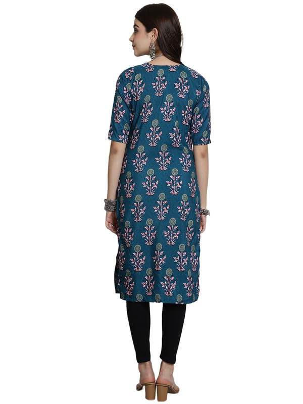Image of 7Threads Kurti for Women|Kurti|Kurta|Kurta for Women|Crepe Kurti|Printed Kurta|Crepe Straight Kurti Kurti